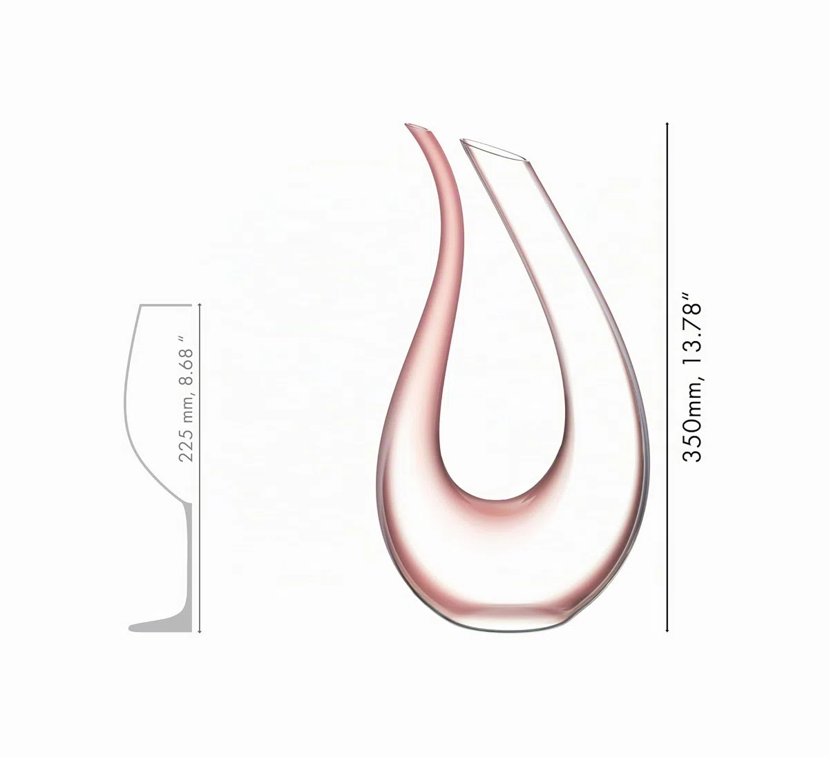 RIEDEL Amadeo Dekanter - Rosa - Einzelpackung, Karaffe, Kristallglas, Nur Handwäsche – Glasreinigungsperlen ungeeignet - 1756/13R