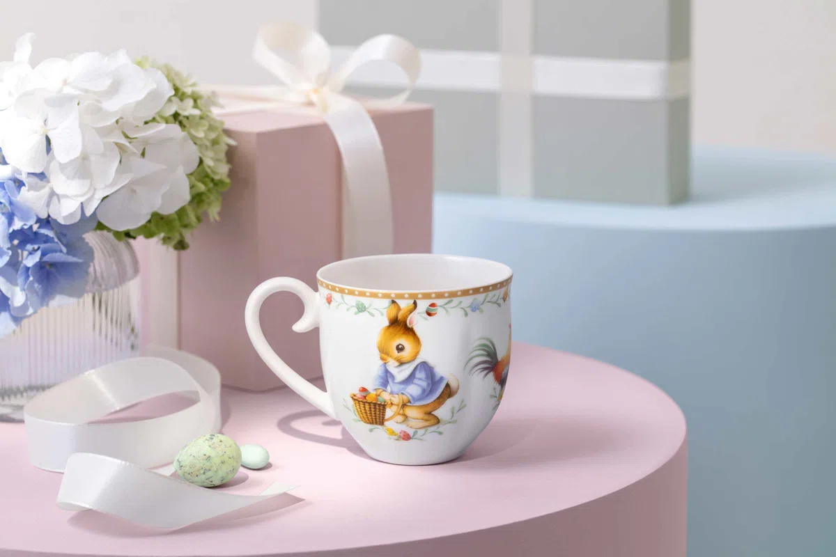 Villeroy & Boch – Annual Easter Edition Set 2026 bunt – Ostern: Becher, Teller, Schale, Eierbecher und Ornament – Oster Keramik – Limitiertes Sammlerstück – Premium Bone Porzellan