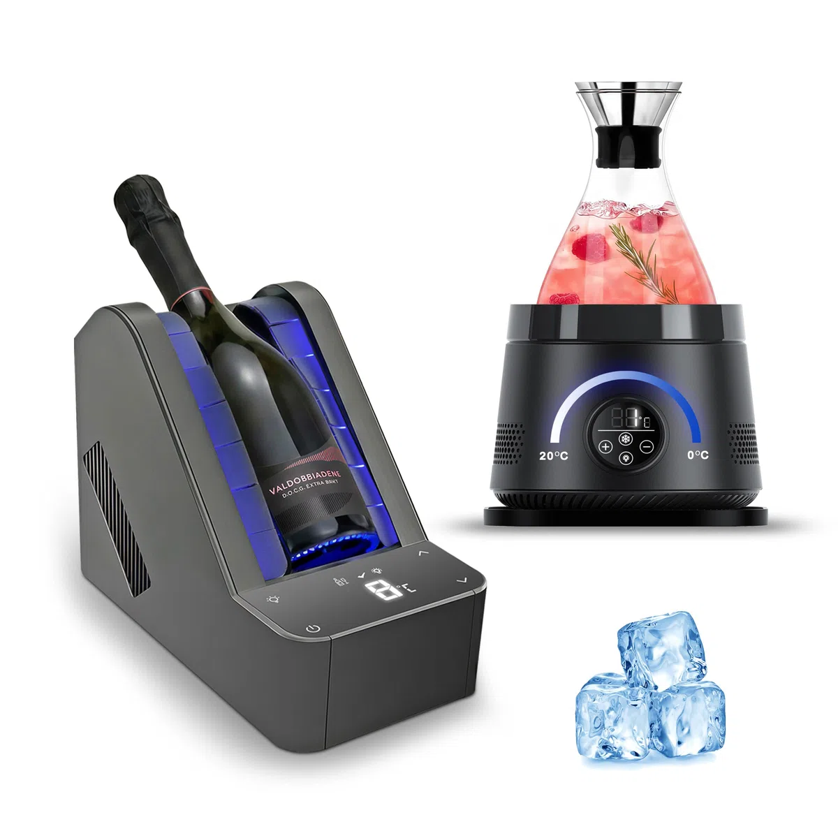 Cobalance Elektrischer Wein-Kühler & Dekanter mit Deckel, 1600 ml – 24 Std. Kühlung, integrierter Belüfter, ideal für Rot- & Weißwein, edles Geschenk für Weinliebhaber