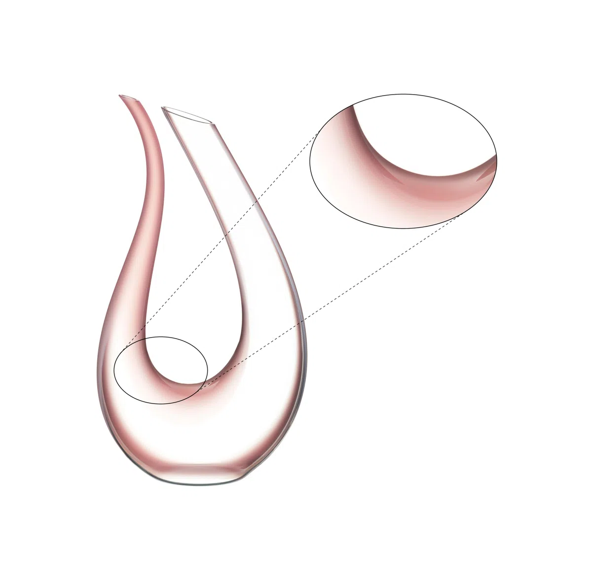 RIEDEL Amadeo Dekanter - Rosa - Einzelpackung, Karaffe, Kristallglas, Nur Handwäsche – Glasreinigungsperlen ungeeignet - 1756/13R