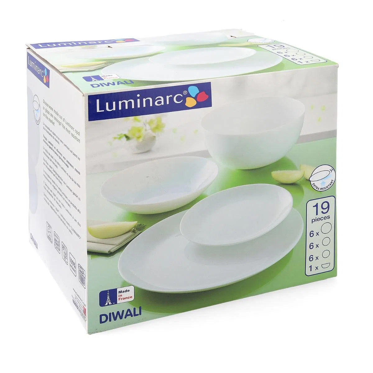 Luminarc Geschirrset 19 PIEZAS weiß