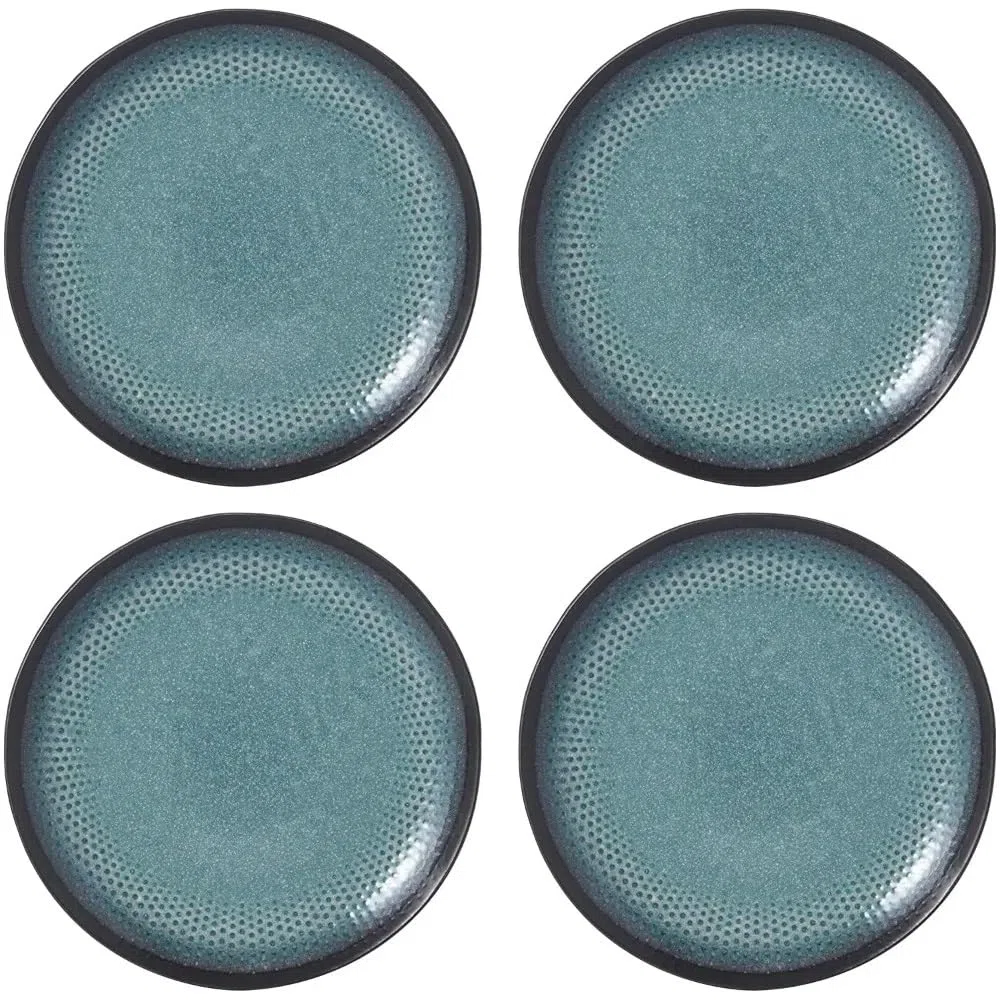 12-teiliges Geschirrset Steingut Teller Dessertteller Schüssel Becher Set Speiseteller Set
