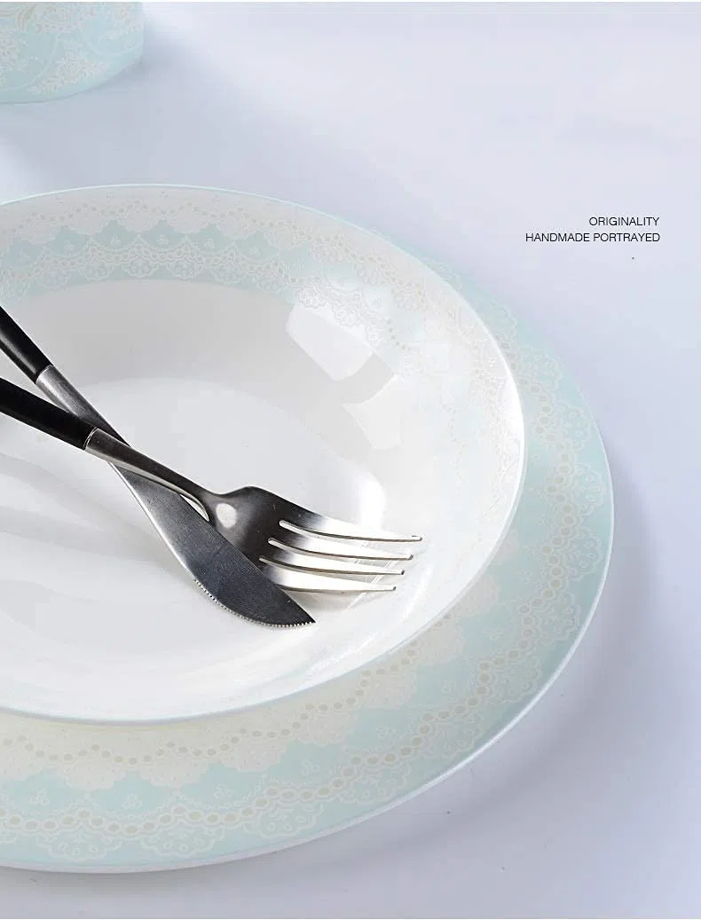 Geschirr-Set für Zuhause oder spezielle Restaurants, exquisites Porzellan-Geschirr-Set, weiß, rund, 50-teilig, spülmaschinenfest, splitterfest, Kratzfest für 10 Personen