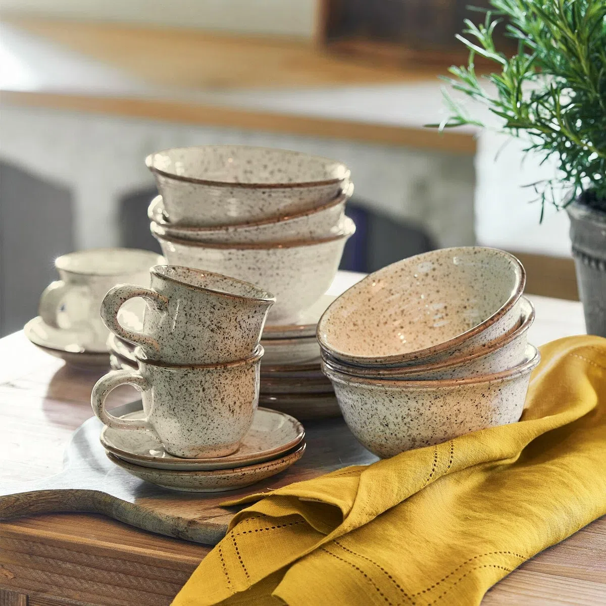 LOBERON Geschirr 30er Set Murray, beige