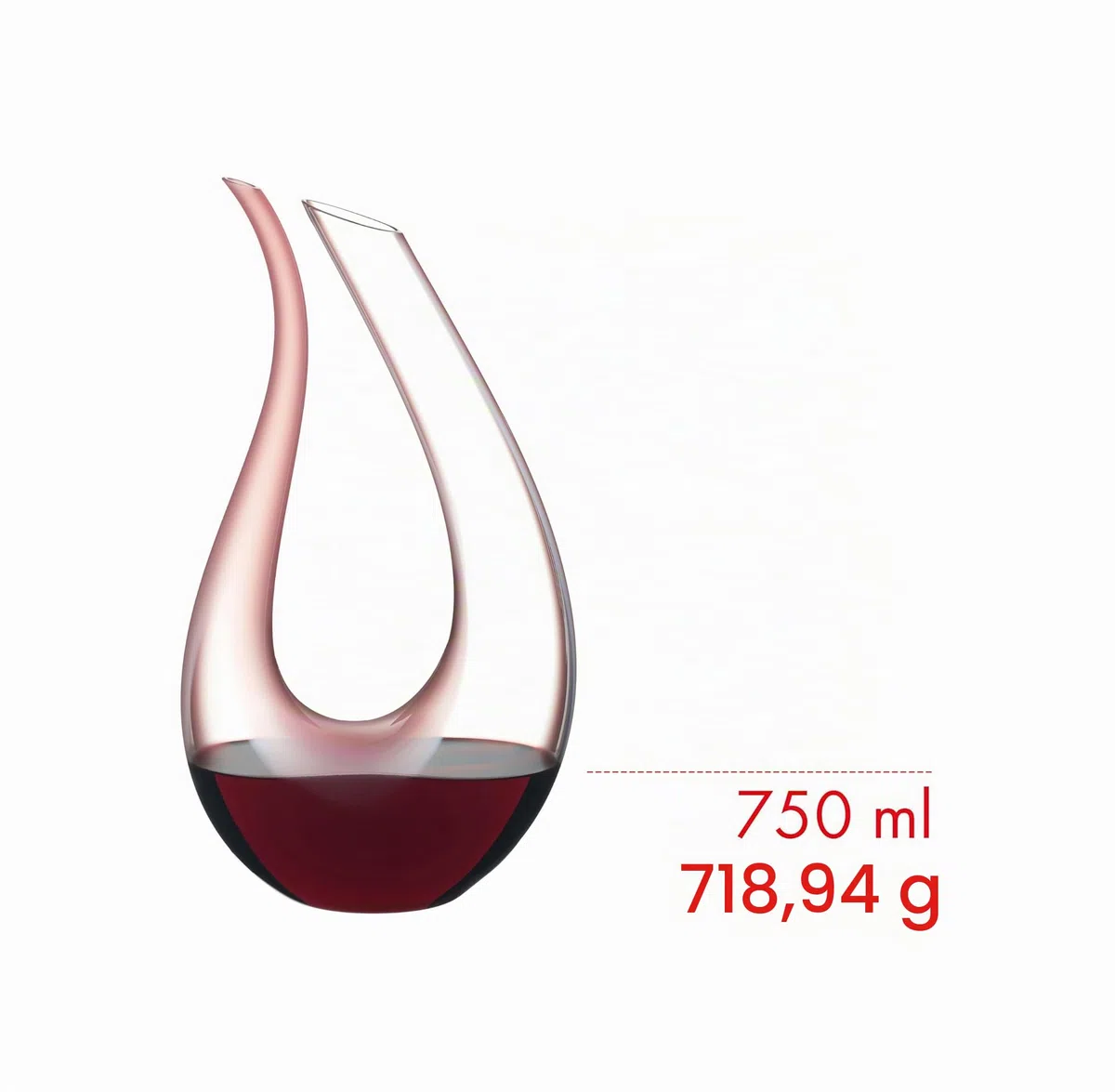 RIEDEL Amadeo Dekanter - Rosa - Einzelpackung, Karaffe, Kristallglas, Nur Handwäsche – Glasreinigungsperlen ungeeignet - 1756/13R