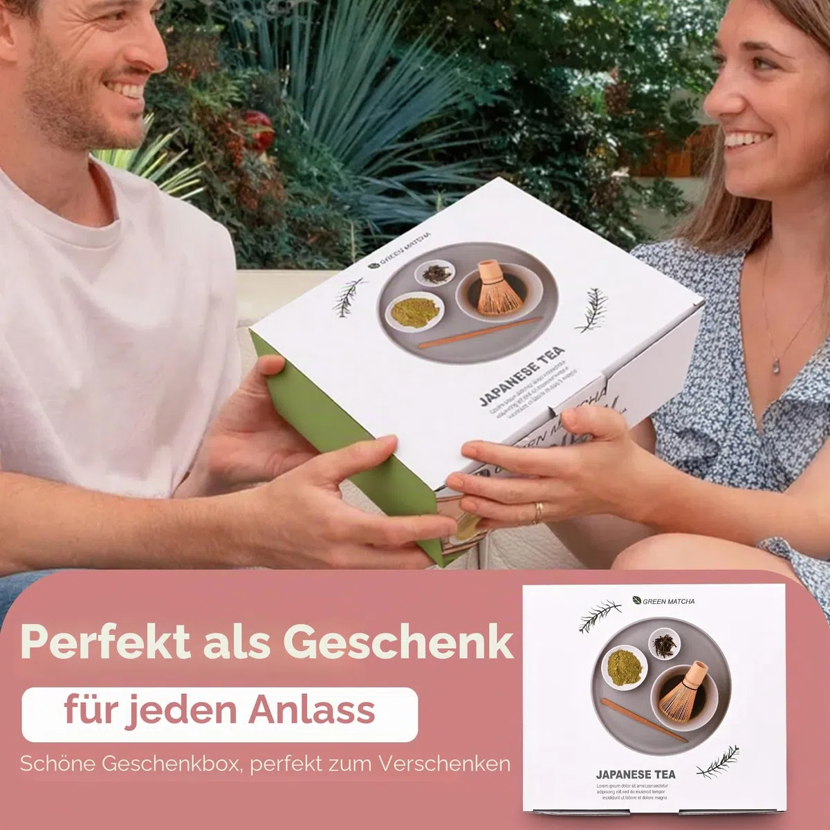 Matcha Set, 7-teiliges Traditionelles Matchas Set mit Matcha Schale, Besen, Löffel & Sieb, Matcha Set Rosa für Matcha Latte, Milchkaffee & Japanische Teezeremonie, Hochwertiges Zubehörset