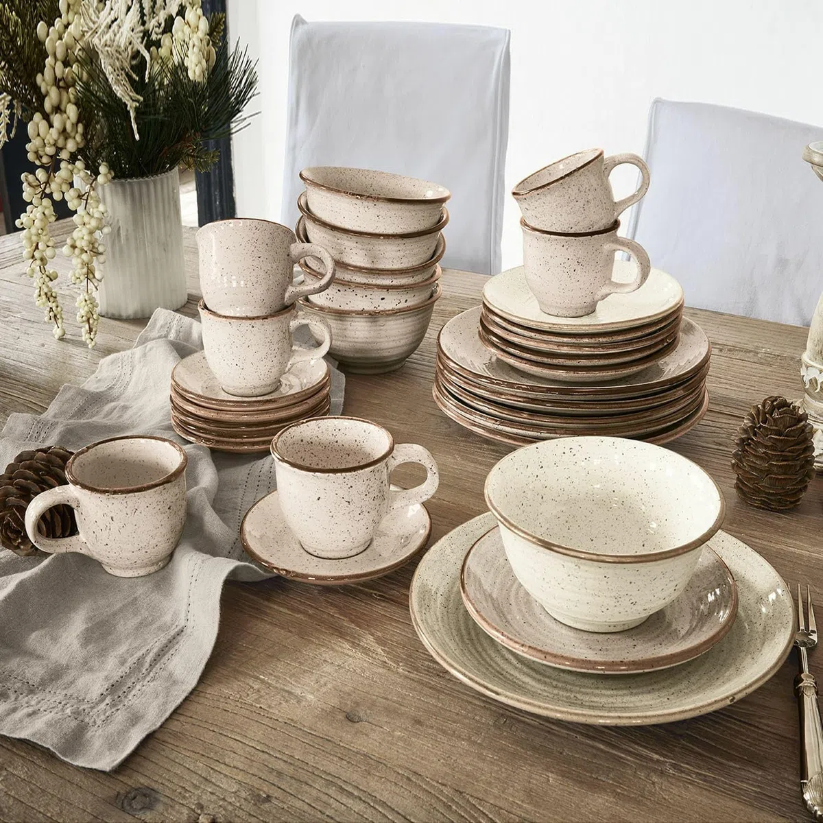 LOBERON Geschirr 30er Set Murray, beige
