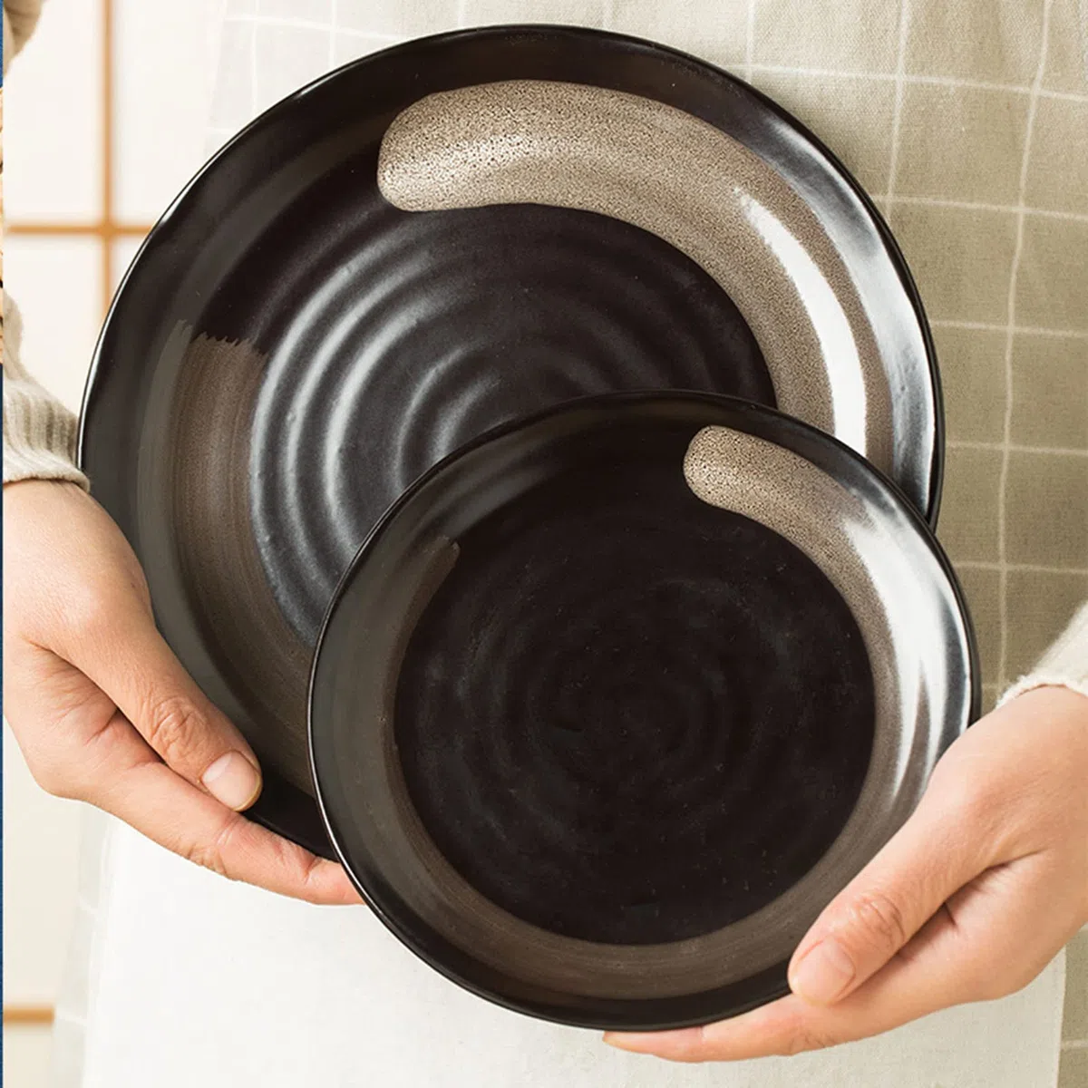 16-Teiliges Japanisches Geschirrset, Steingut-Geschirrset, Retro-Geschirrset Mit Krugbecher, Geschirrset Für 8 Personen, Modernes Geschirrset, Speiseteller, Schüsseln Und Servierplatten