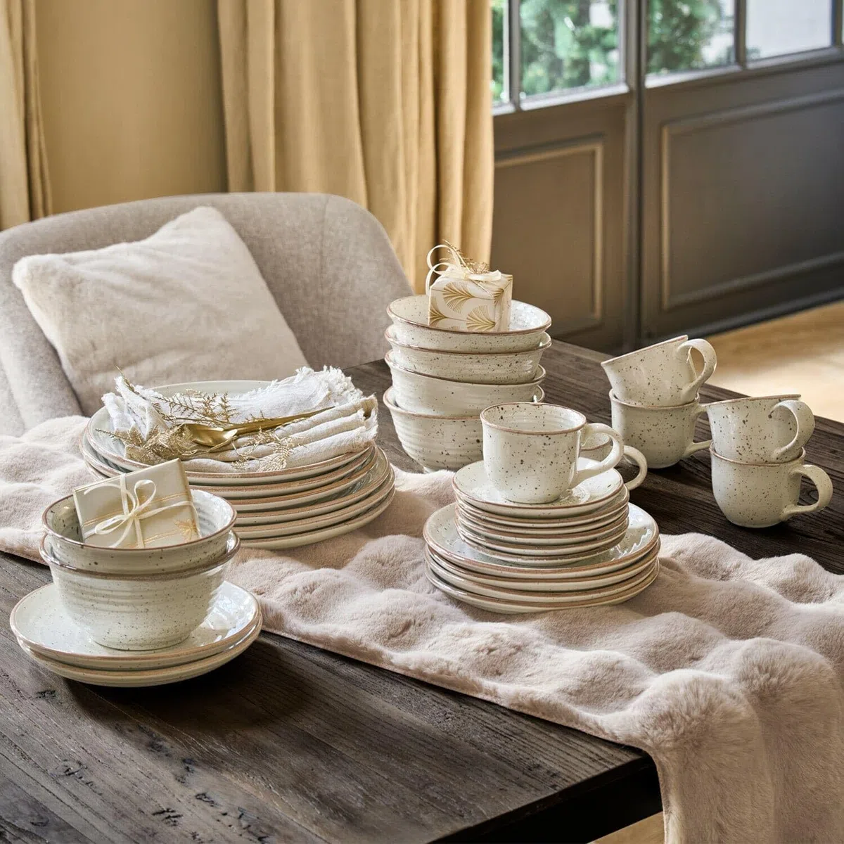 LOBERON Geschirr 30er Set Murray, beige