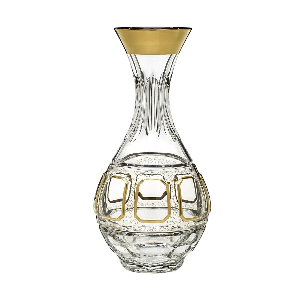 ARNSTADT KRISTALL Dekanter Karaffe Antike (26,5 cm) - Kristallglas mundgeblasen · von Hand geschliffen · Handmade in Germany · inkl. 24 Karat Goldveredelung
